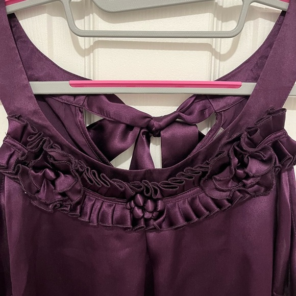 KENAR Silk Purple Blouse Size L - Picture 3 of 9